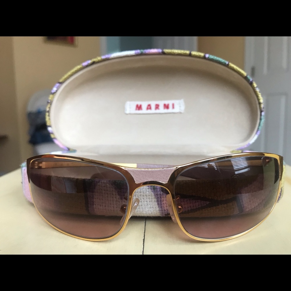 Marni Gold Vintage Sunglasses (Authentic w/ Serial Number)